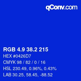 カラーコード: RGB 4.9 38.2 215 | qconv.com