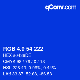 カラーコード: RGB 4.9 54 222 | qconv.com