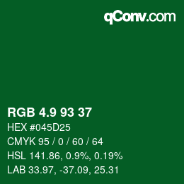 カラーコード: RGB 4.9 93 37 | qconv.com