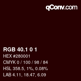 カラーコード: RGB 40.1 0 1 | qconv.com