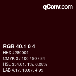 カラーコード: RGB 40.1 0 4 | qconv.com