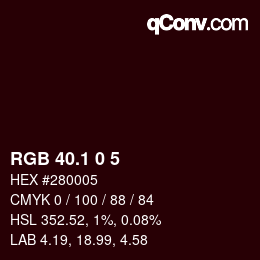 カラーコード: RGB 40.1 0 5 | qconv.com