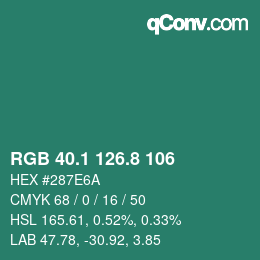 Color code: RGB 40.1 126.8 106 | qconv.com