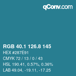 Farbcode: RGB 40.1 126.8 145 | qconv.com