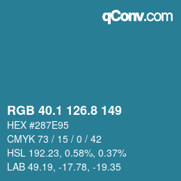 Color code: RGB 40.1 126.8 149 | qconv.com
