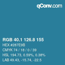 Color code: RGB 40.1 126.8 155 | qconv.com