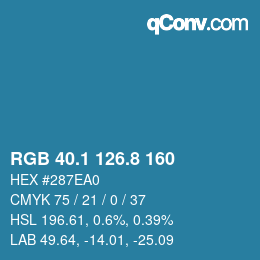 Color code: RGB 40.1 126.8 160 | qconv.com