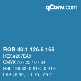 Color code: RGB 40.1 126.8 168 | qconv.com