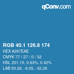 Color code: RGB 40.1 126.8 174 | qconv.com