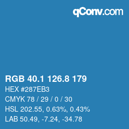 Color code: RGB 40.1 126.8 179 | qconv.com