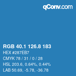 Color code: RGB 40.1 126.8 183 | qconv.com