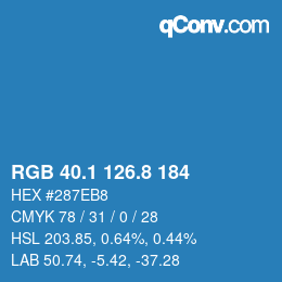 Color code: RGB 40.1 126.8 184 | qconv.com
