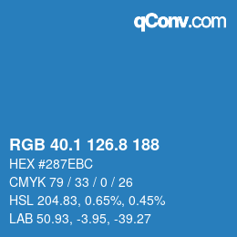 Color code: RGB 40.1 126.8 188 | qconv.com