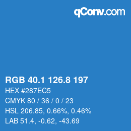 Color code: RGB 40.1 126.8 197 | qconv.com