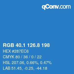 Color code: RGB 40.1 126.8 198 | qconv.com