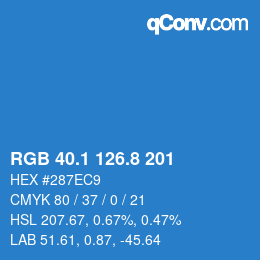 カラーコード: RGB 40.1 126.8 201 | qconv.com