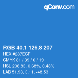 Color code: RGB 40.1 126.8 207 | qconv.com