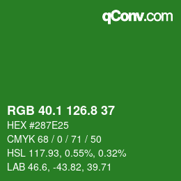 カラーコード: RGB 40.1 126.8 37 | qconv.com