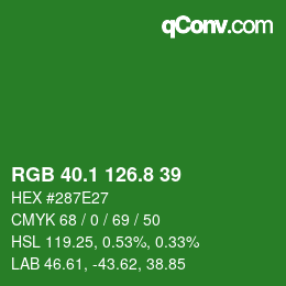 カラーコード: RGB 40.1 126.8 39 | qconv.com