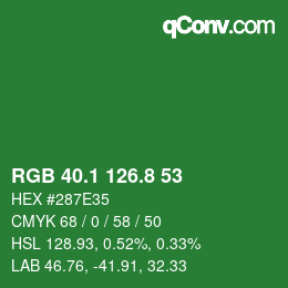 カラーコード: RGB 40.1 126.8 53 | qconv.com