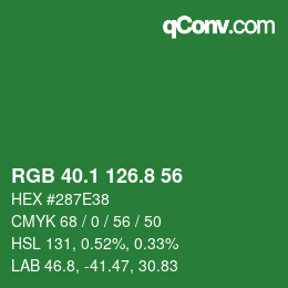 カラーコード: RGB 40.1 126.8 56 | qconv.com