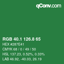 カラーコード: RGB 40.1 126.8 65 | qconv.com