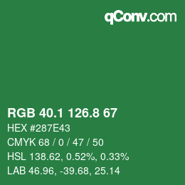 カラーコード: RGB 40.1 126.8 67 | qconv.com