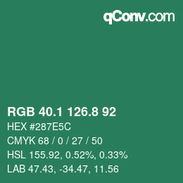 Color code: RGB 40.1 126.8 92 | qconv.com
