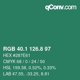 Color code: RGB 40.1 126.8 97 | qconv.com