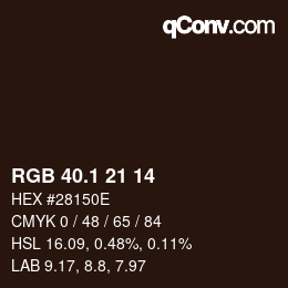 Color code: RGB 40.1 21 14 | qconv.com