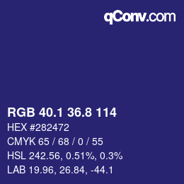 Color code: RGB 40.1 36.8 114 | qconv.com