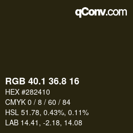 Color code: RGB 40.1 36.8 16 | qconv.com