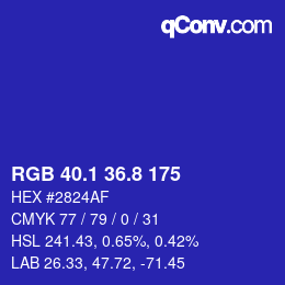 カラーコード: RGB 40.1 36.8 175 | qconv.com