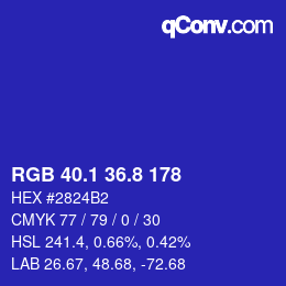 カラーコード: RGB 40.1 36.8 178 | qconv.com