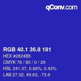 カラーコード: RGB 40.1 36.8 181 | qconv.com