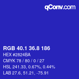 カラーコード: RGB 40.1 36.8 186 | qconv.com