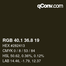 Color code: RGB 40.1 36.8 19 | qconv.com