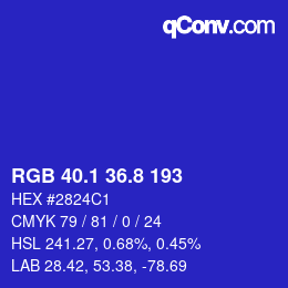 カラーコード: RGB 40.1 36.8 193 | qconv.com