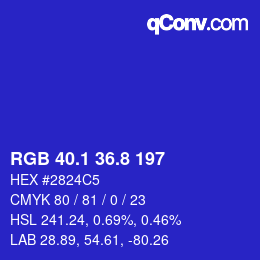 カラーコード: RGB 40.1 36.8 197 | qconv.com