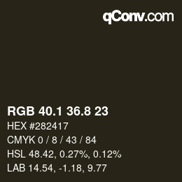 カラーコード: RGB 40.1 36.8 23 | qconv.com