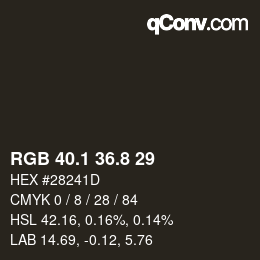 Color code: RGB 40.1 36.8 29 | qconv.com