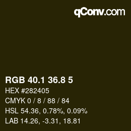 Color code: RGB 40.1 36.8 5 | qconv.com