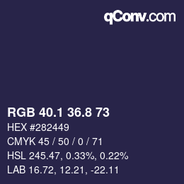 Color code: RGB 40.1 36.8 73 | qconv.com