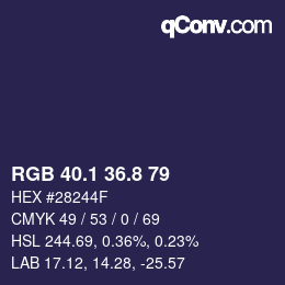 Color code: RGB 40.1 36.8 79 | qconv.com