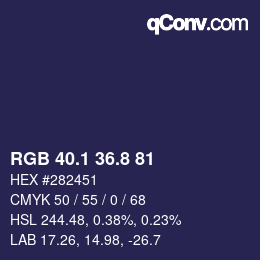 カラーコード: RGB 40.1 36.8 81 | qconv.com