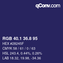 Color code: RGB 40.1 36.8 95 | qconv.com