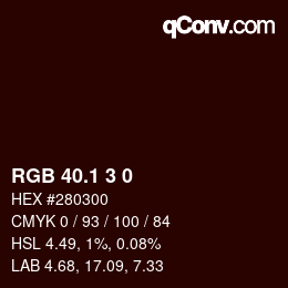 カラーコード: RGB 40.1 3 0 | qconv.com