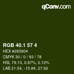 カラーコード: RGB 40.1 57 4 | qconv.com
