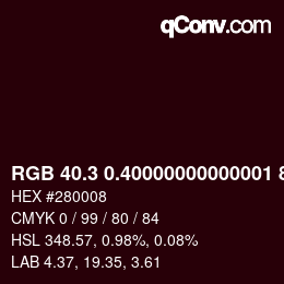 カラーコード: RGB 40.3 0.40000000000001 8 | qconv.com