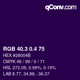 カラーコード: RGB 40.3 0.4 75 | qconv.com